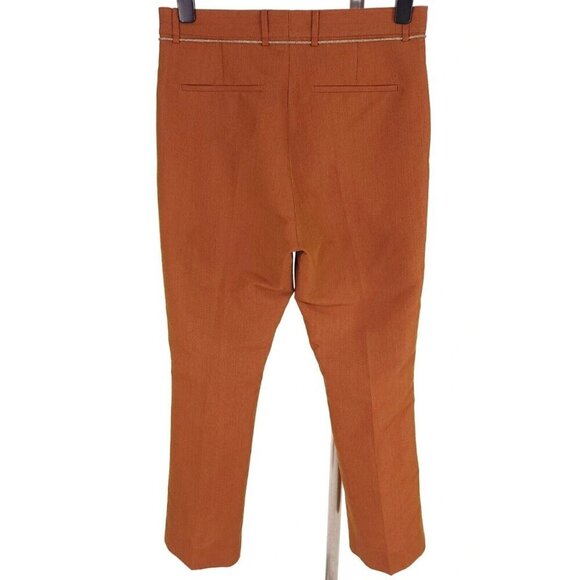 Acne Studios Straight Leg Linen Blend Trousers Size 44 US S Brown New - Picture 5 of 8